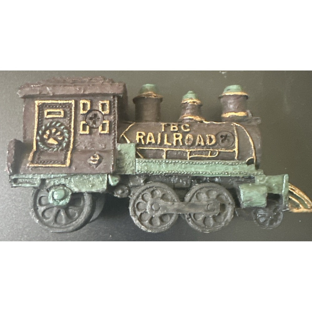 TBC Railroad Steam Engine Boydstown Bears Resin 1997 Vintage 3.5" Handmade China